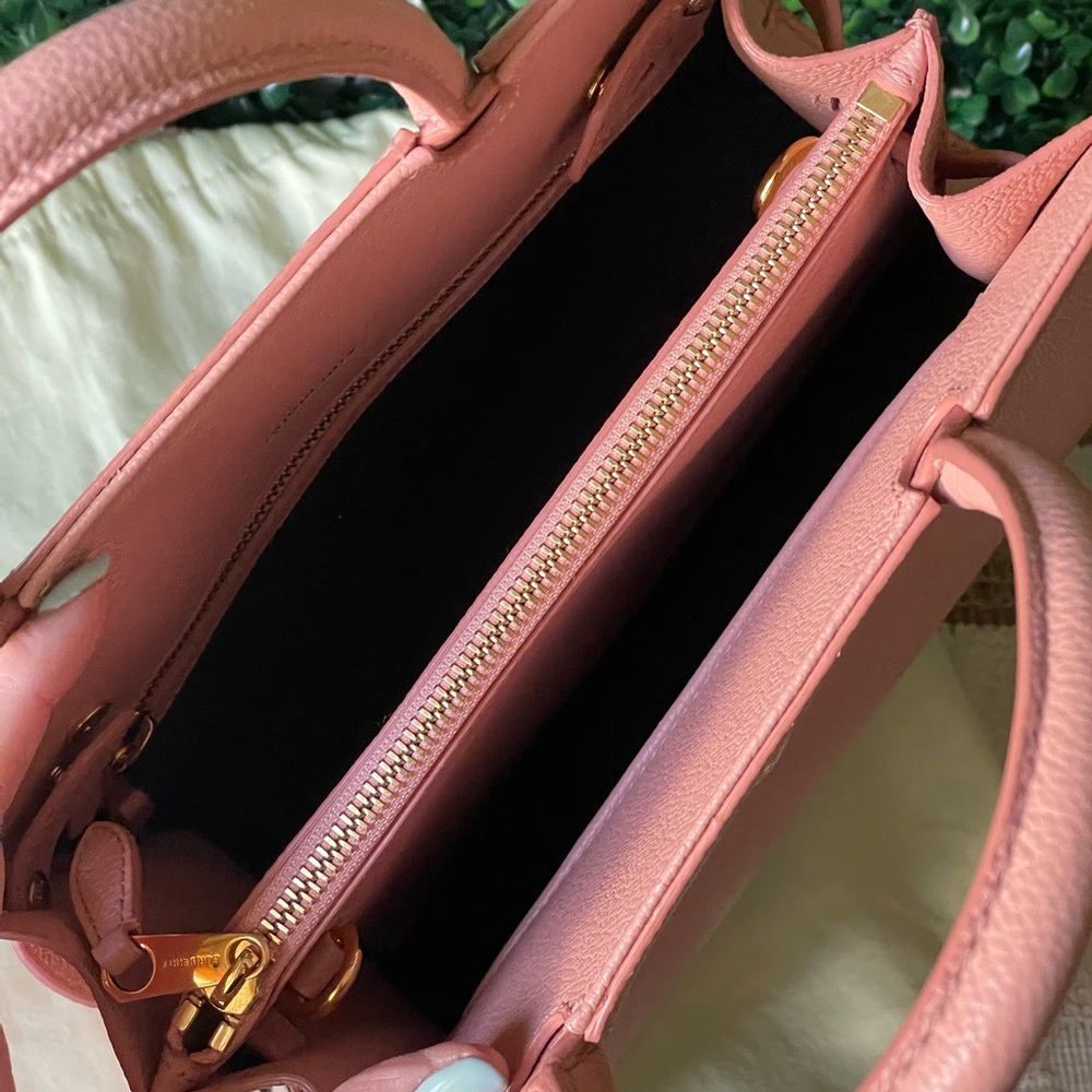 Burberry Pink Leather Two Way Bag Authentic - Picture 4 of 7